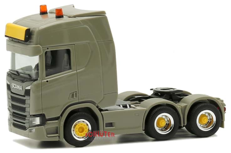 Bild von Scania CR 20 HD Zugm 3achs vvsp. (olivgrau, Felgen chrom/gelb)