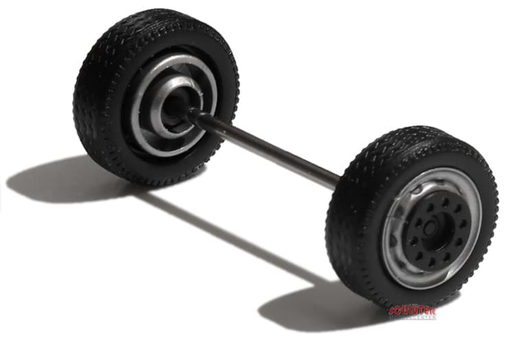 Bild von Radsatz für Lowliner silber/schwarz, Vorderachse 