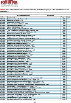 Bild von Noch Neuheiten 2026 - Preisliste