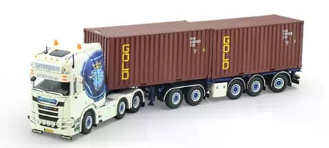 Bild von Sneepels Scania Next Gen.R530 vvsp. 5Achs Trailer mit 2x 20ft Container -1:50-