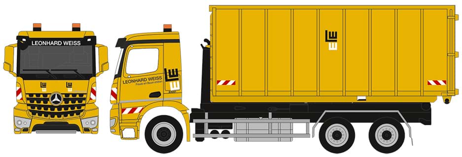 Bild von VORBESTELLUNG Leonhard Weiss, Arocs M Wechsellader-LKW mit Abrollmulde (Sondered. Ba.-Wü. / ab August)
