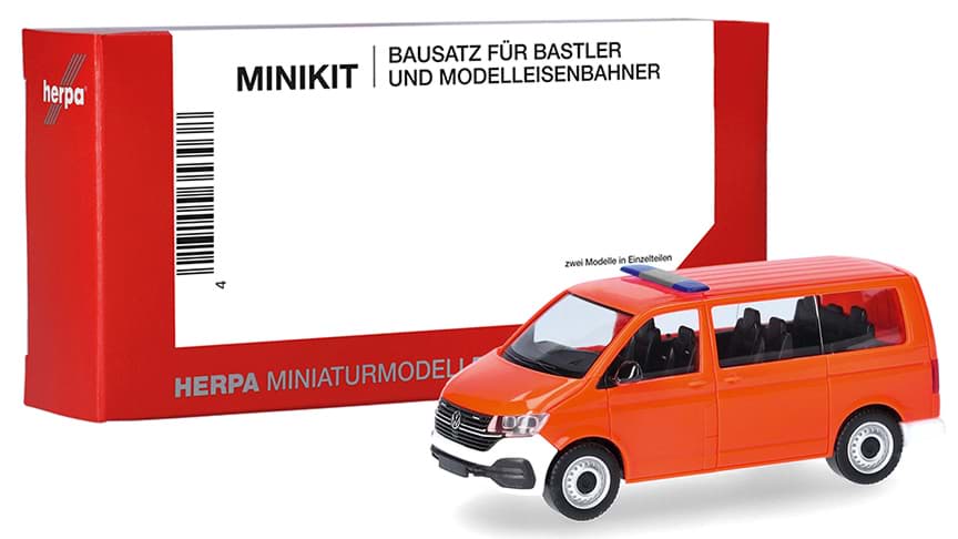 Bild von Vorbestellung VW T6.1 Bus (Heckklappe geschlossen), tagesleuchtrot (1 Stück) -MiniKit-  (NH09/10.2026)
