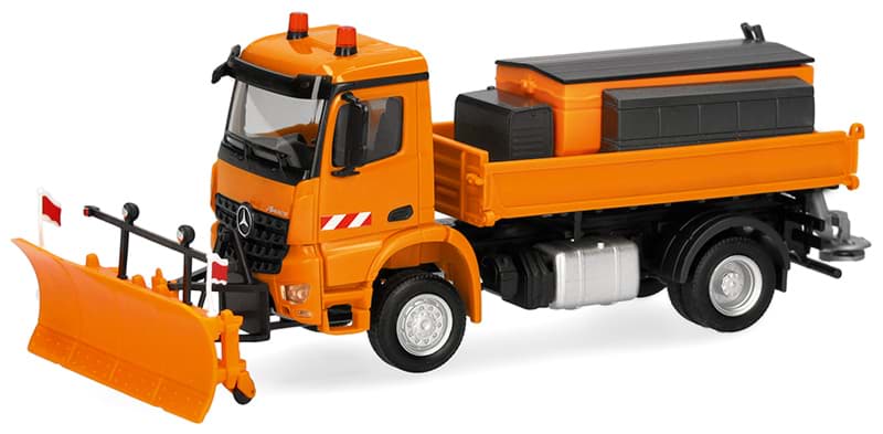 Bild von Vorbestellung Arocs S 18 Dreiseitenkipper-LKW 2achs mit Streuaufbau, kommunalorange  (NH09/10.2026)