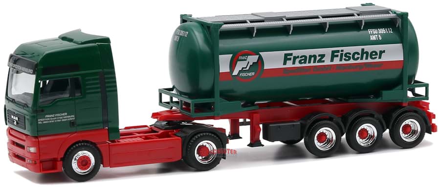 Bild von Fischer Spedition, MAN TG-A XXL vvsp. 24ft. TankcontAufl. 