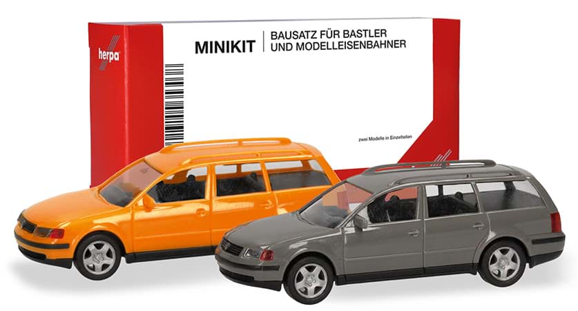 Bild von Vorbestellung VW Passat Variant B5, kommunalorange/mausgrau (2 Stück) (Farbvariante) -MiniKit-   (NH11/12.2026)
