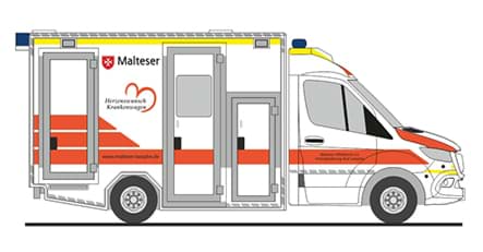 Picture of Vorbestellung Malteser Bad Laasphe-Herzenswunsch Krankenw.  GSF RTW ´18  -Einsatzserie 1:87- ***Neuheit 09_10_2026***