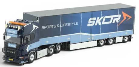Bild von Skor Scania R Topline mit Stufendeckauflieger (Metall 1:50)
