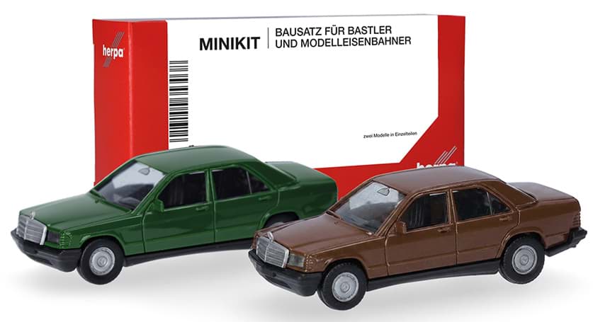 Bild von Vorbestellung MB 190E, achatgrün und braunmaron (2 Stück) (Farbvariante)  -MiniKit-  (NH01/02.2027)