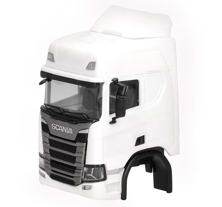 Bild von Vorbestellung Fahrerhaus Scania CR 20 HD mit Dachspoiler (Schwedenkombi), weiß (2 Stück)  (NH01/02.2027)